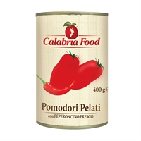 POMODORI PELATI ITALIANI CON PEPERONCINO FRESCO 500